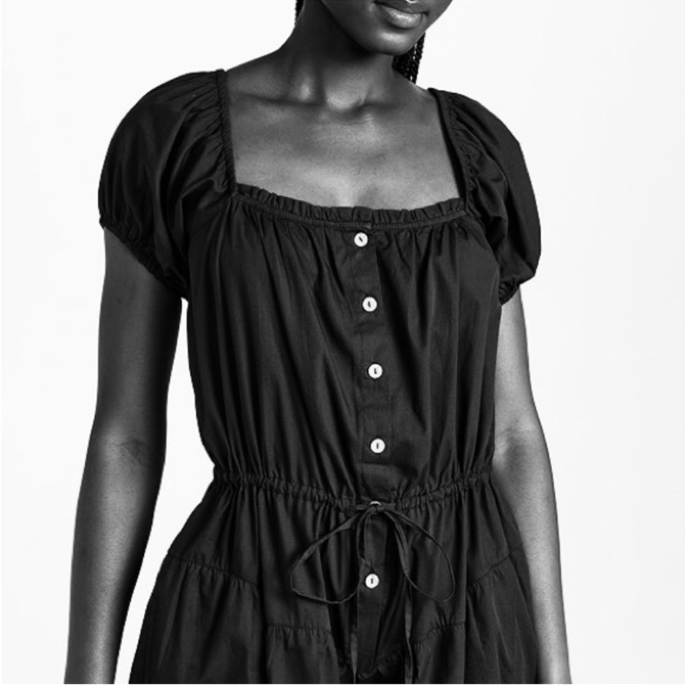 Free People Black Button-Up Romper - Picture 4 of 4